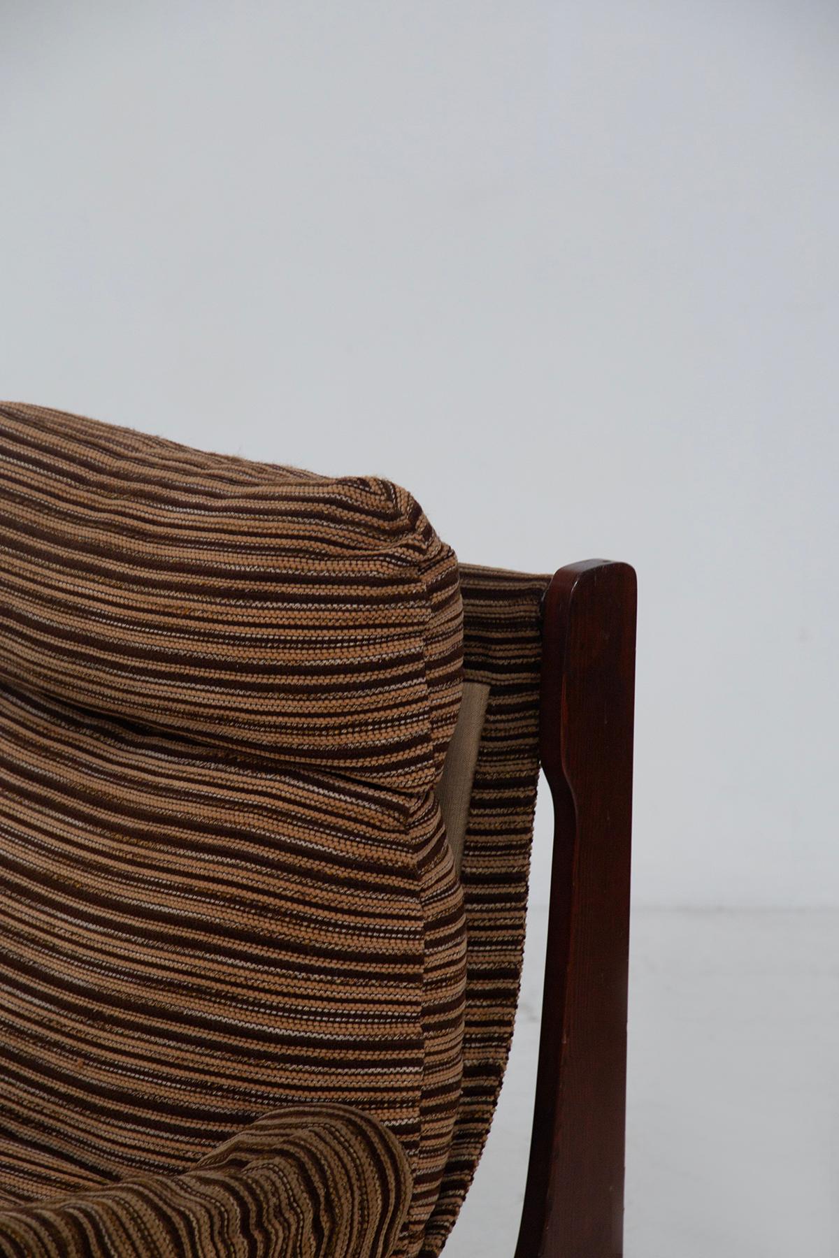 Italian space age Pair armchairs in original fabric in vendita 6