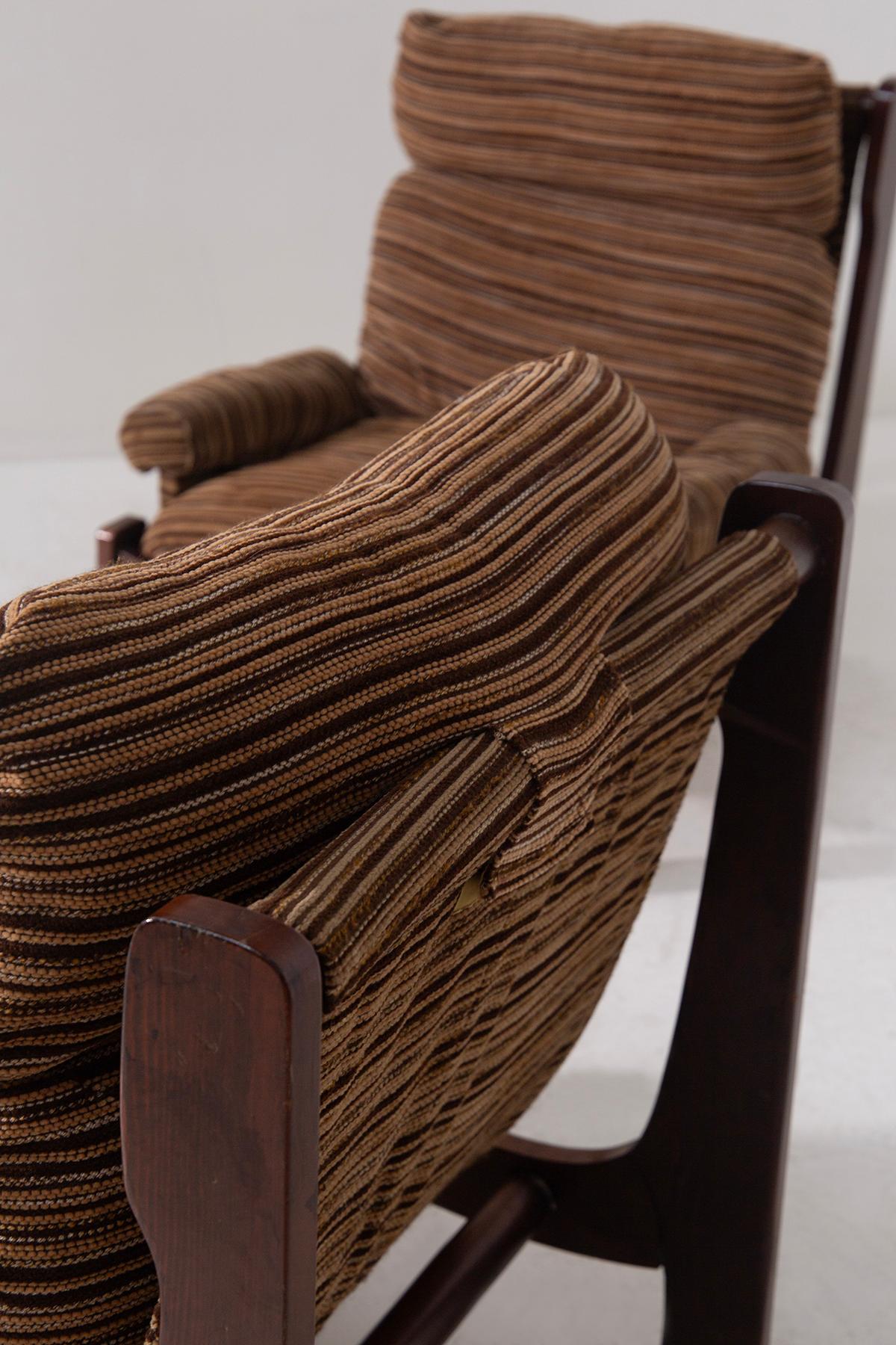 Italian space age Pair armchairs in original fabric in vendita 1
