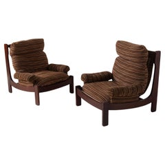 Italian space age Pair armchairs in original fabric