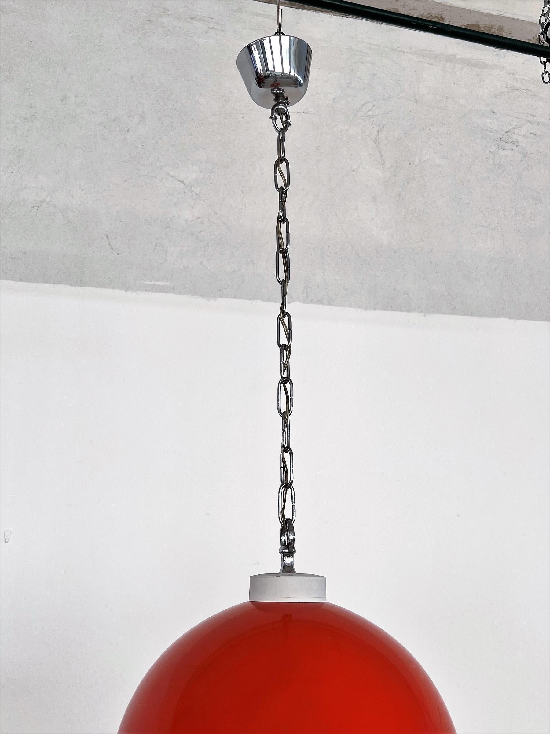 Italian Space Age Pendant Lamp in Metal with Glass Spheres, 1980s For Sale 9