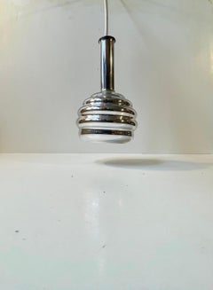 Italian Space Age Pendant Lamp in Mirror Glass, 1970s