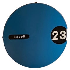 Italian Space Age Perpetual Calendar - Glossy Blue & Black Rotating Dial-1970s