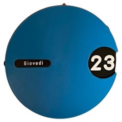 Vintage Italian Space Age Perpetual Calendar - Glossy Blue & Black Rotating Dial-1970s