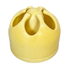 Porte-parapluies italien en forme destil en plastique jaune clair de l're spatiale, annes 1970