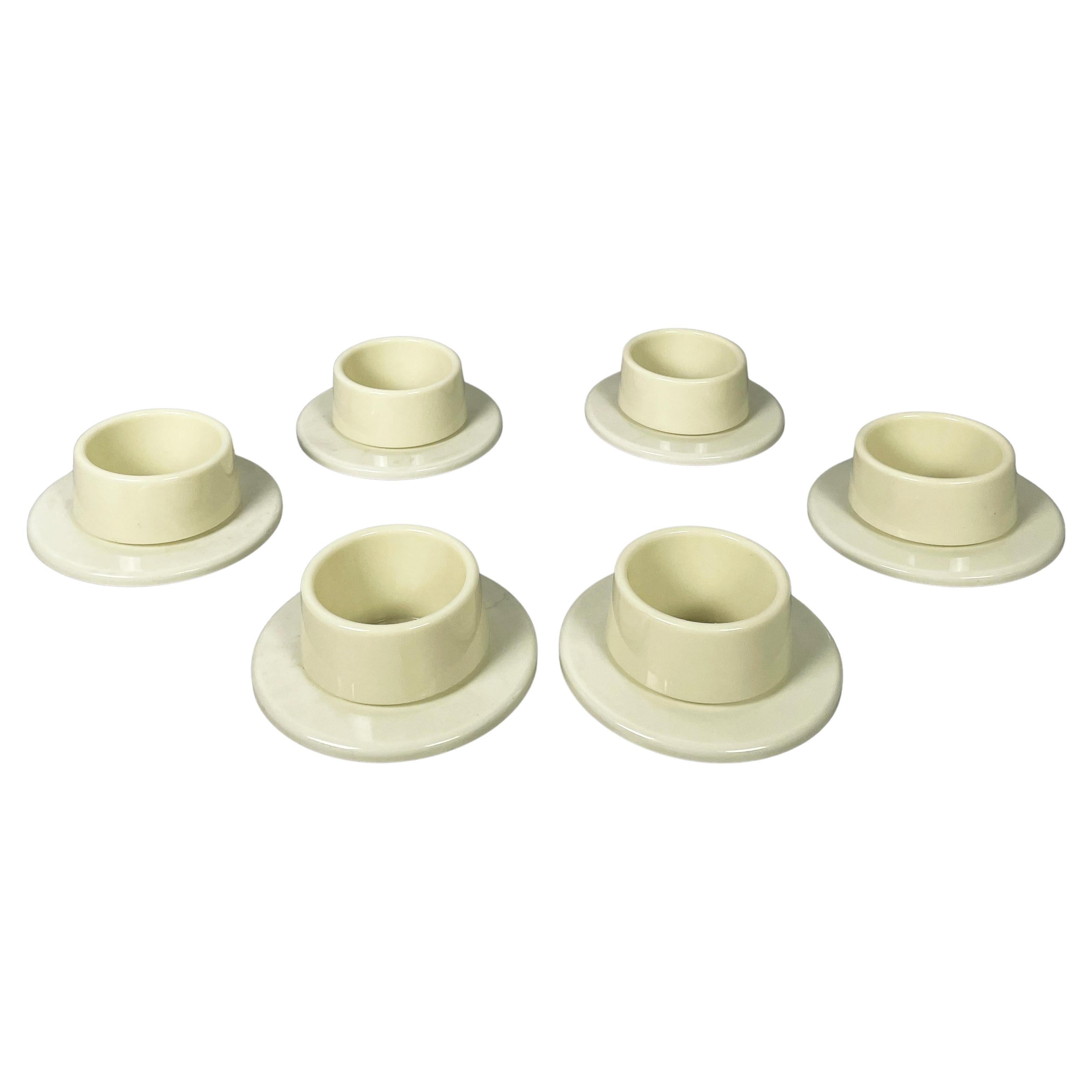 Italian space age plastic bowls and plates by Angelo Mangiarotti, 1970s