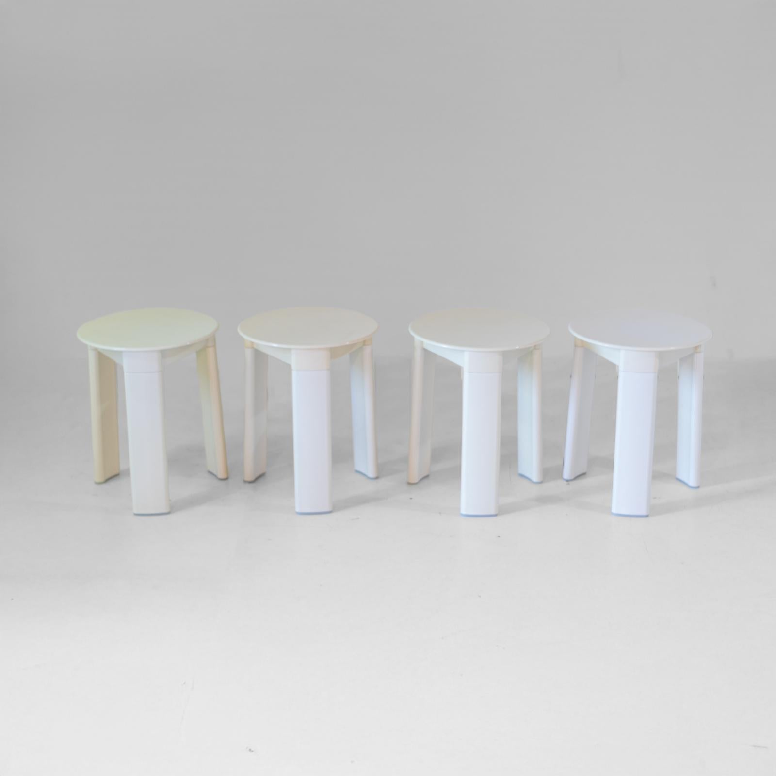 Mid-Century Modern Italian Space Age Plastic Stools by Olaf von Bohr for Gedy, set of four For Sale
