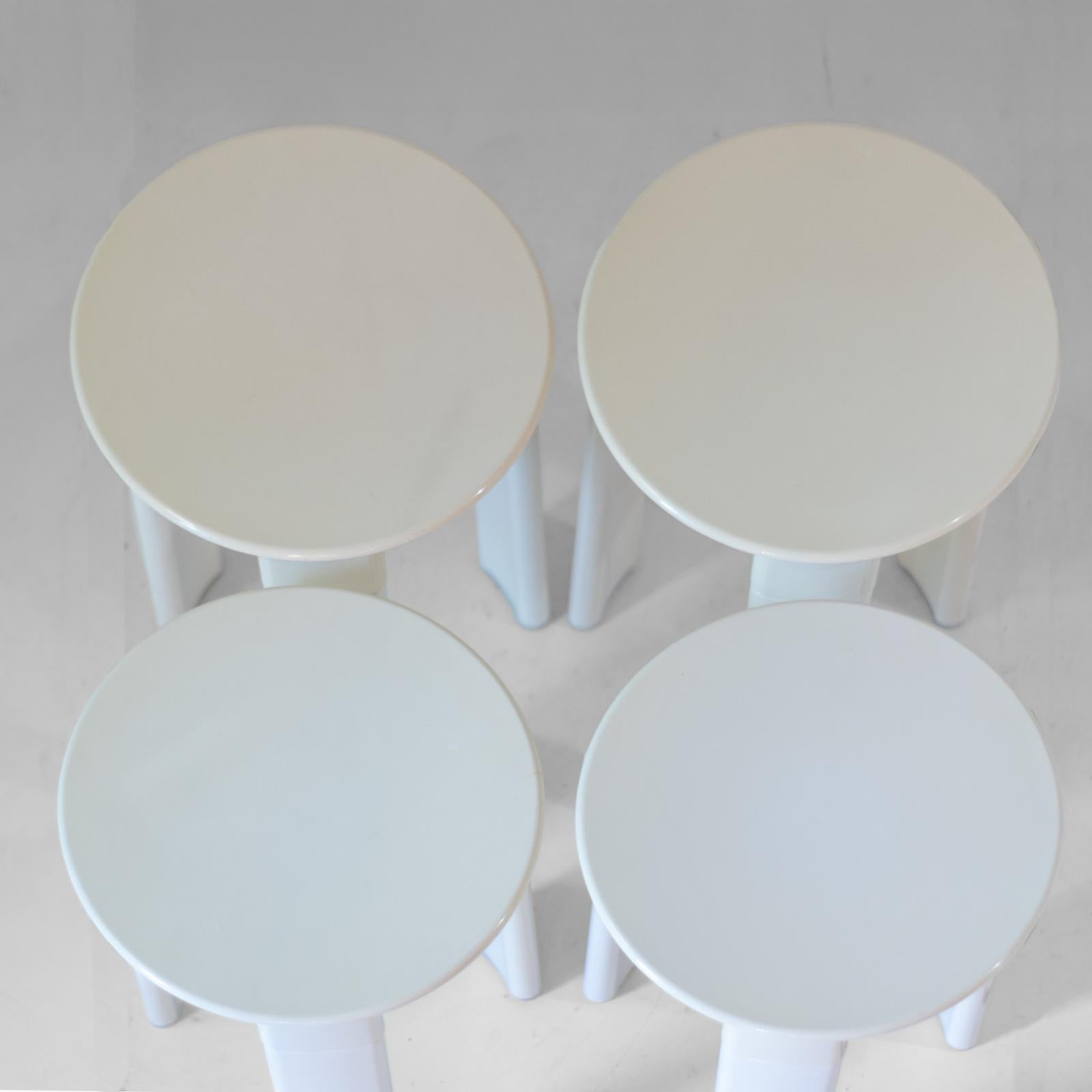 Italian Space Age Plastic Stools by Olaf von Bohr for Gedy, set of four For Sale 2