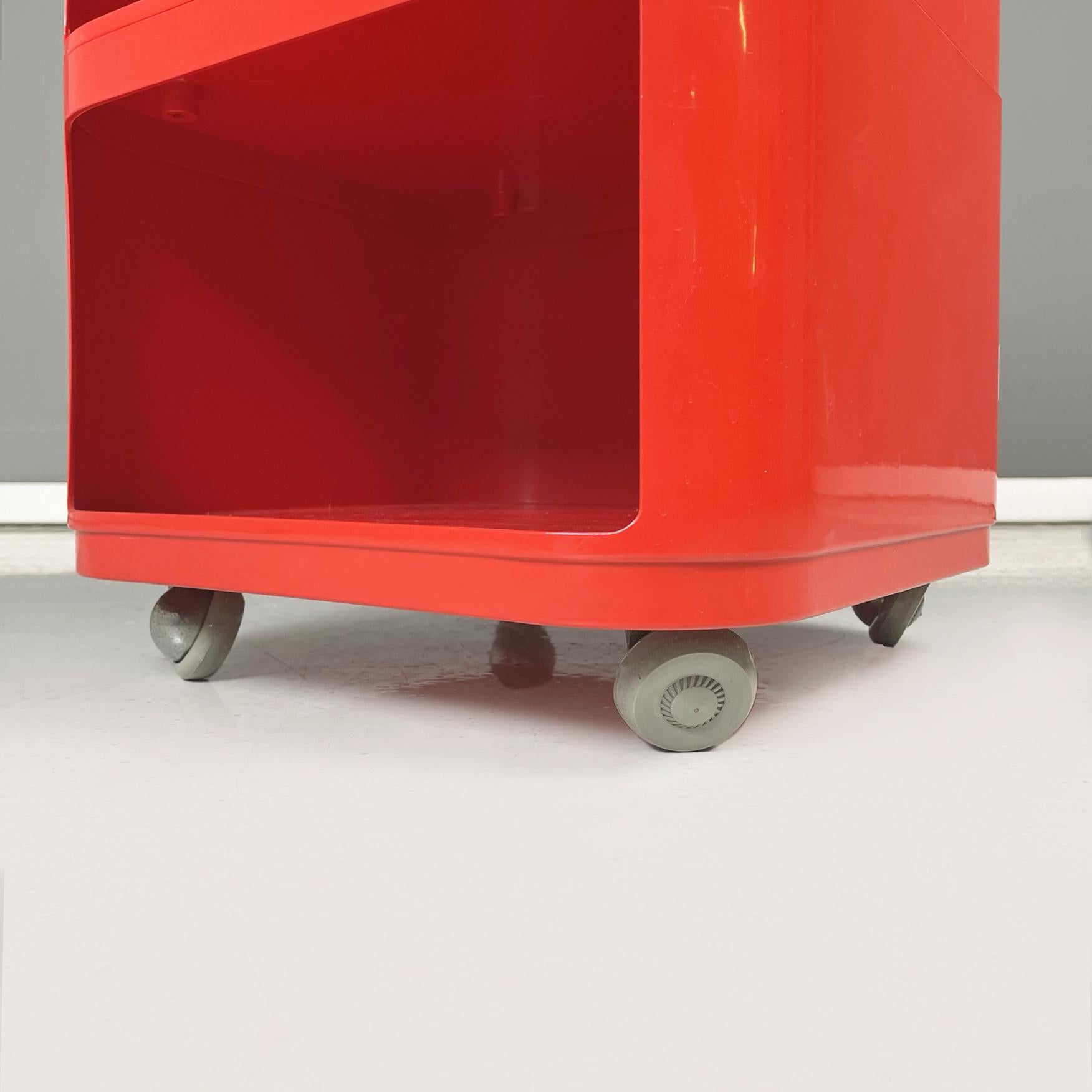 Italian Space Age Red Modular Chest of Drawers by Castelli for Kartell, 1970s For Sale 5