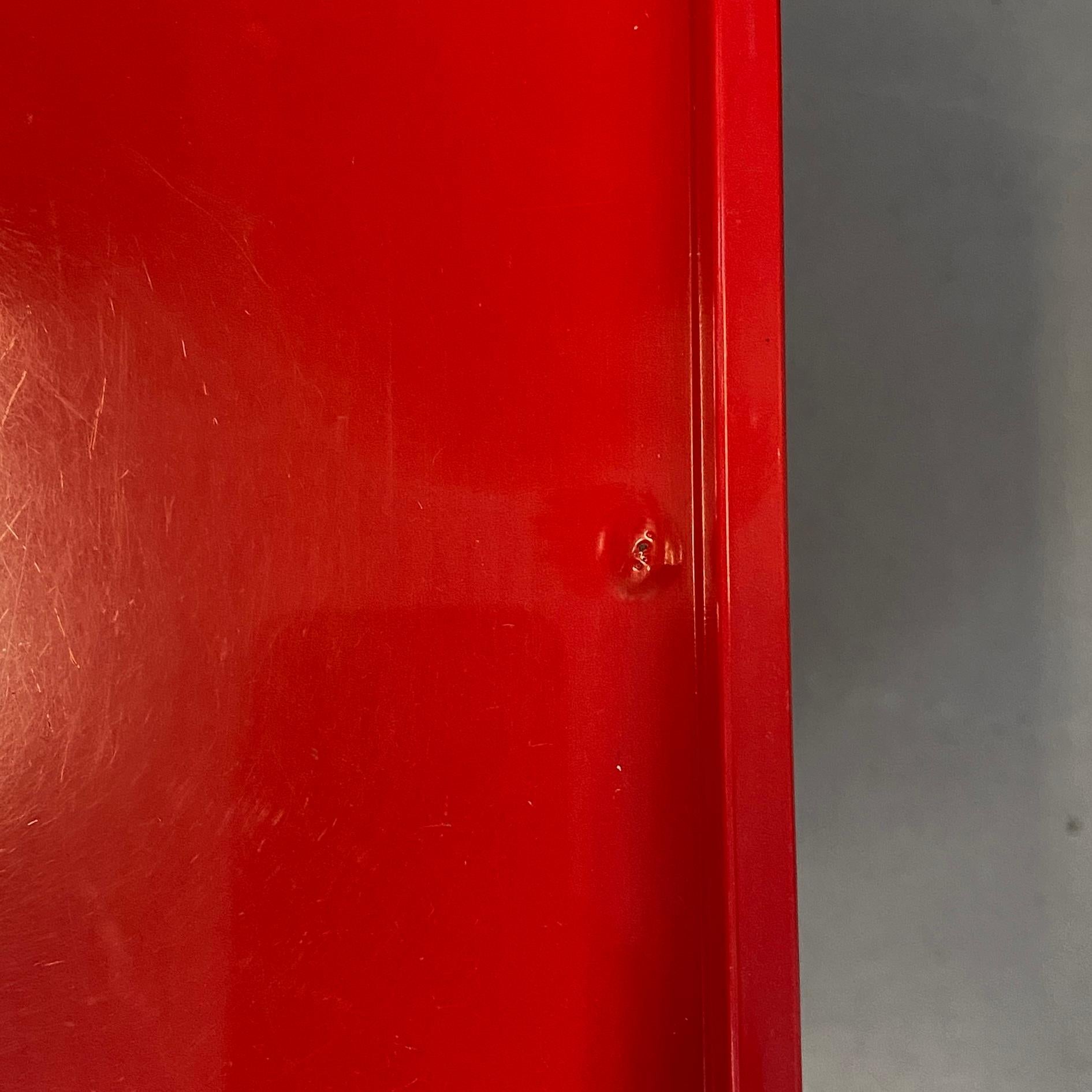 Cassettiera modulare rossa A Space Age di Castelli per Kartell, anni '70 in vendita 3