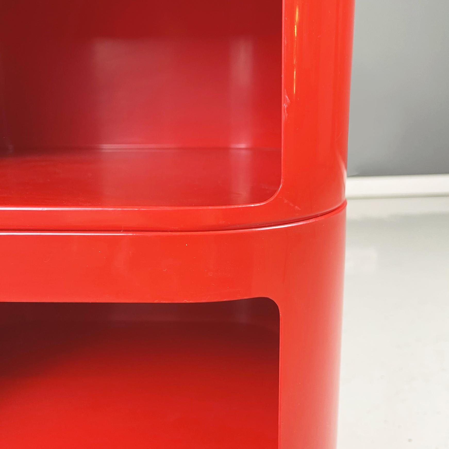 Italian Space Age Red Modular Chest of Drawers by Castelli for Kartell, 1970s For Sale 4