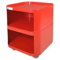 Cómoda modular italiana roja Space Age de Castelli para Kartell, años 70