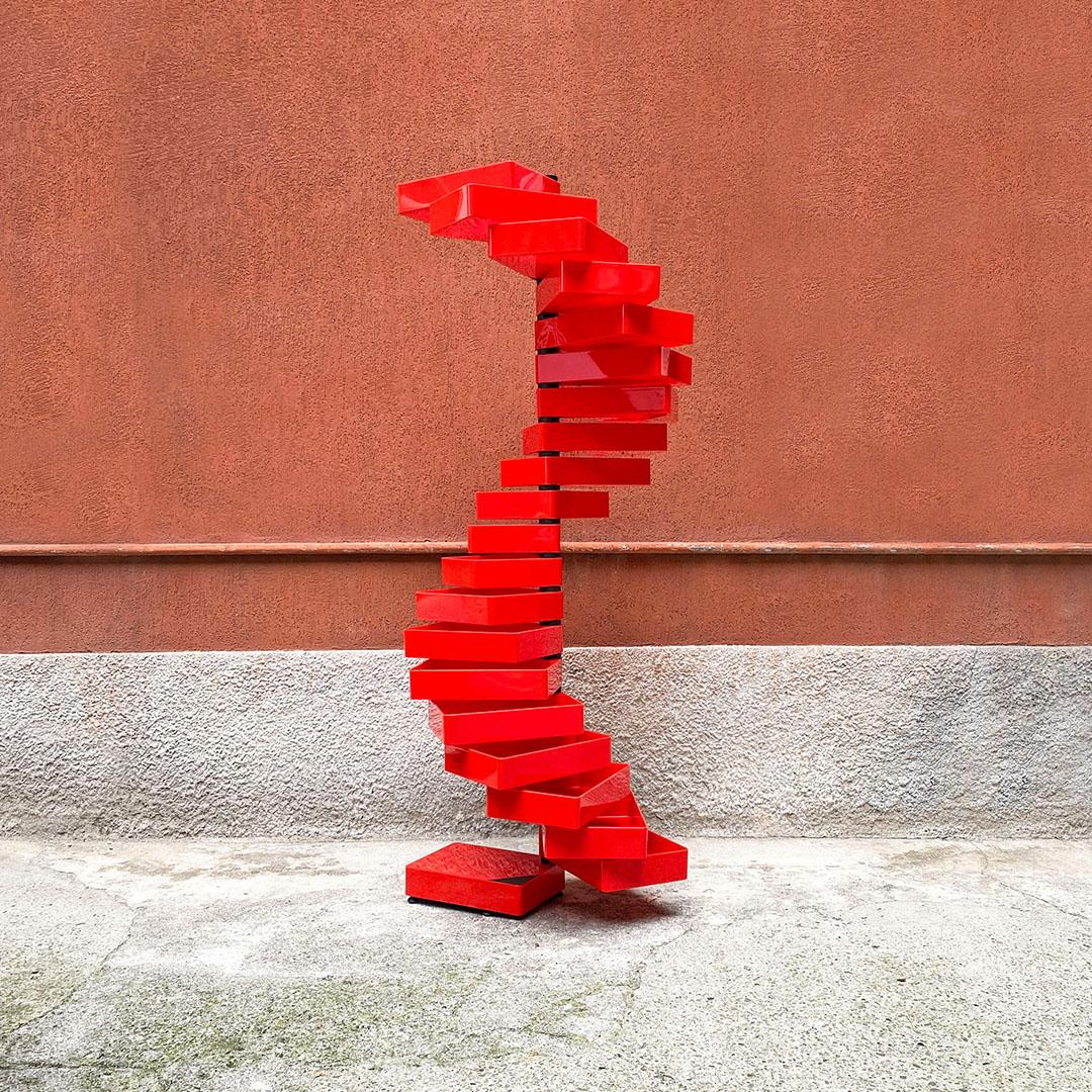 Italian Space Age Red Plastic Drawer Unit by Shiro Kuramata for Cappellini, 1980 In Good Condition In MIlano, IT