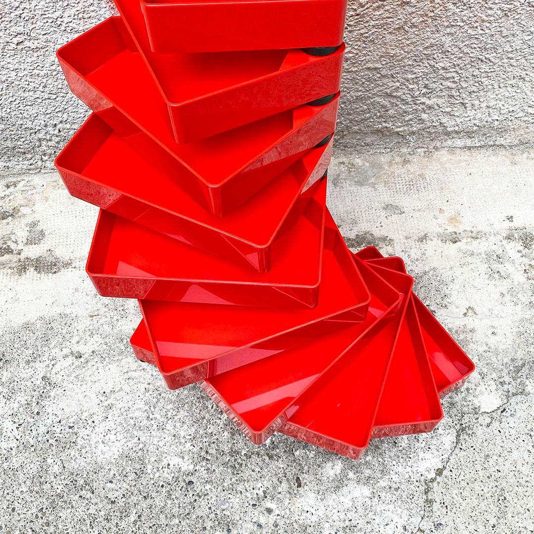 Italian Space Age Red Plastic Drawer Unit by Shiro Kuramata for Cappellini, 1980 2