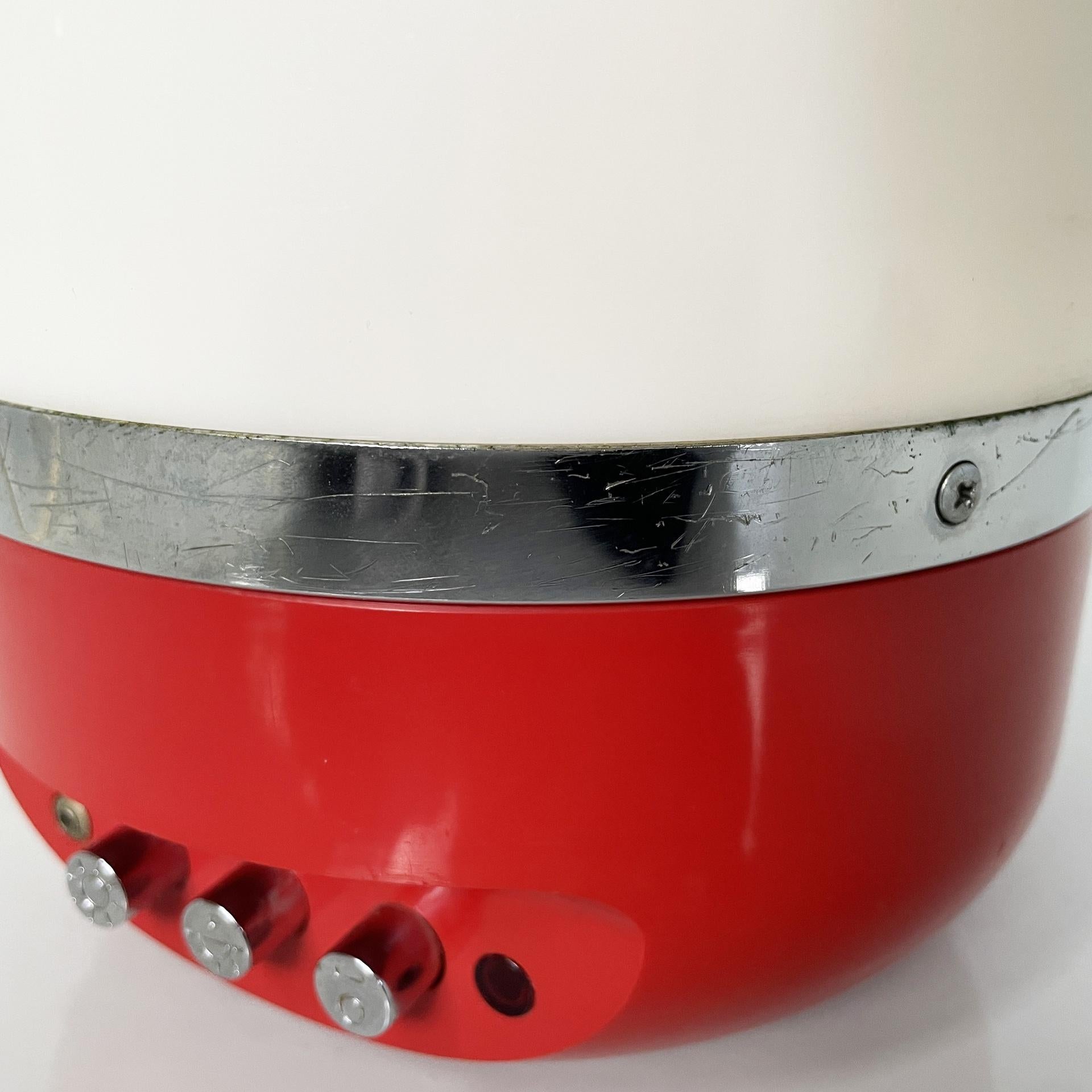Italienische A Space Age rote Radio-Tischlampe von Adriano Rampoldi für Europhon, 1970er Jahre im Angebot 6