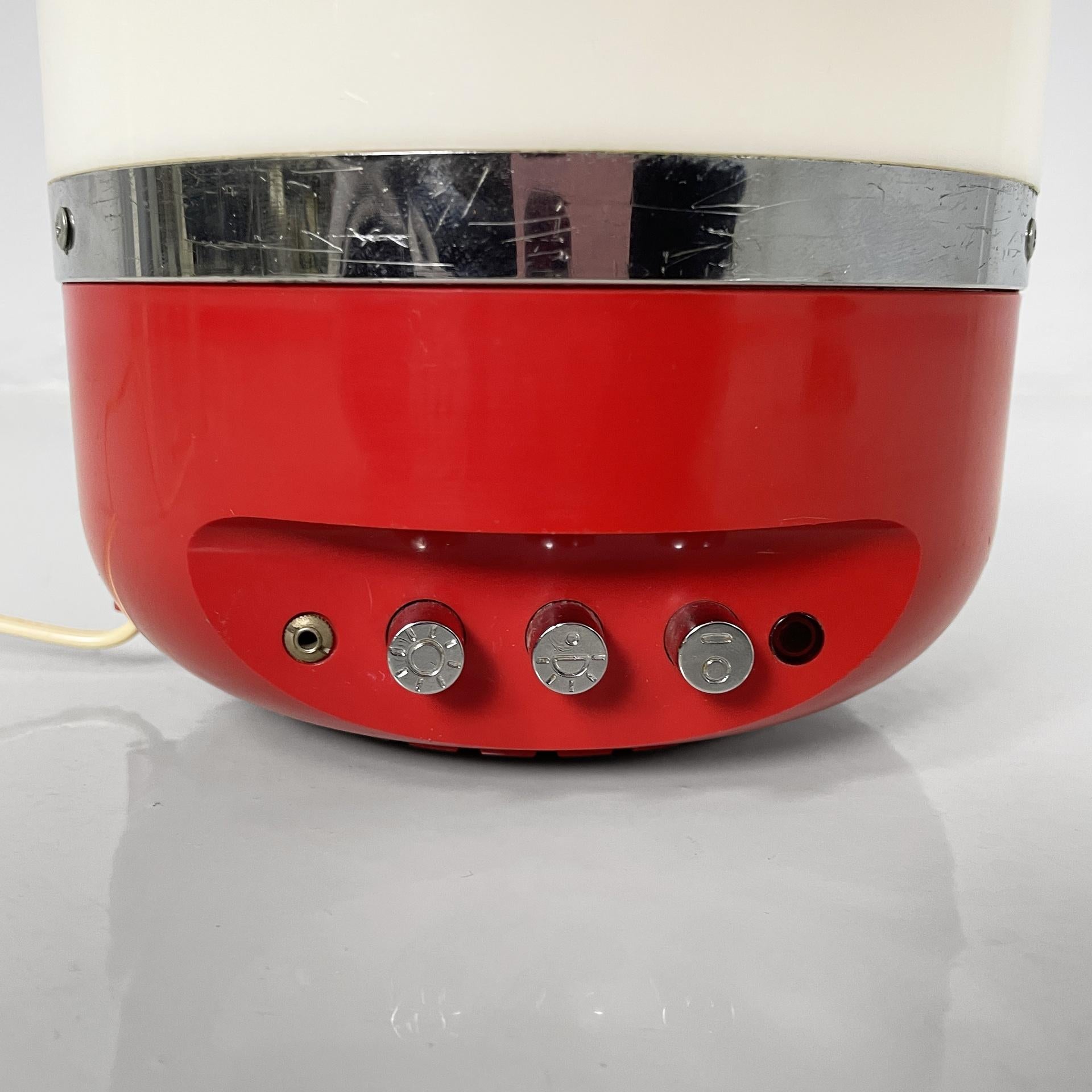 Italienische A Space Age rote Radio-Tischlampe von Adriano Rampoldi für Europhon, 1970er Jahre im Angebot 8