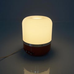 Italian Space Age red radio table lamp by Adriano Rampoldi for Europhon, 1970s