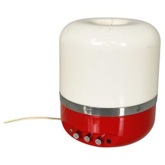 Italienische A Space Age rote Radio-Tischlampe von Adriano Rampoldi für Europhon, 1970er Jahre