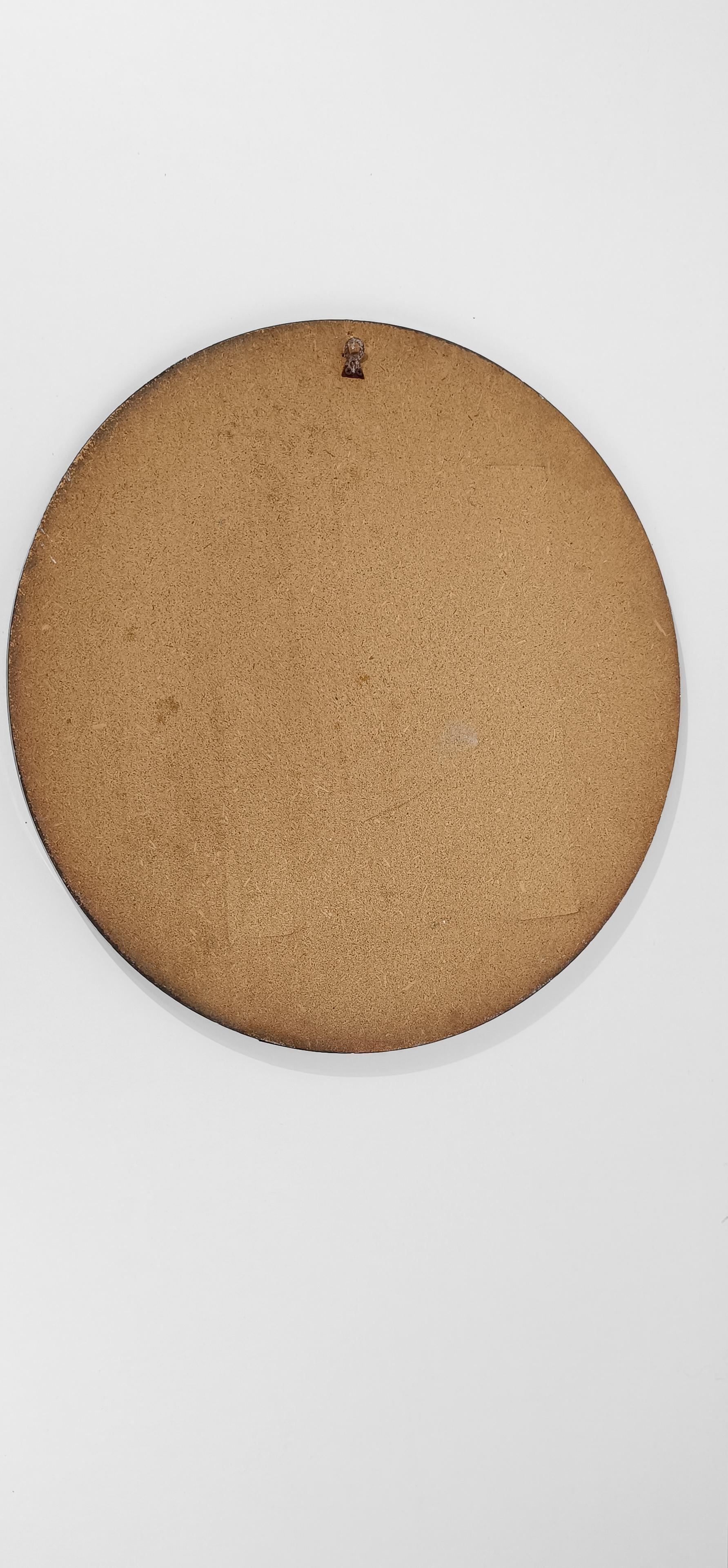 Miroir rond italien de l'ère spatiale en verre fumé bleu/vert par Franz J. Sartori en vente 3