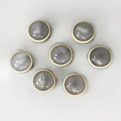 Italian space age Round wall lamps with  molded glass and plastic, 1970s