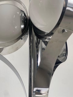 Italian Space Age Sculptural Chromed Floor Lamp 1970's