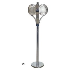 Lampadaire sculptural chromé de style « Space Age » italien, années 1970