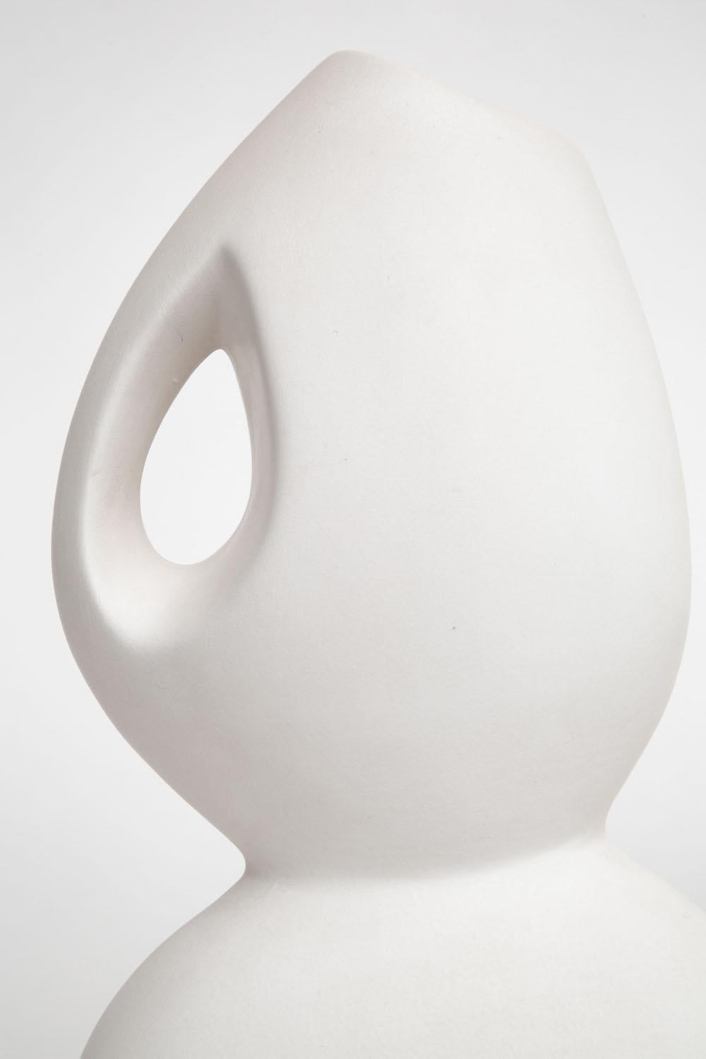 Italian Space Age Sculptural White Ceramics Vintage Pair of 3