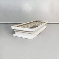 Italian Space Age Single Rectangular Bed in White Fiberglass, 1970s