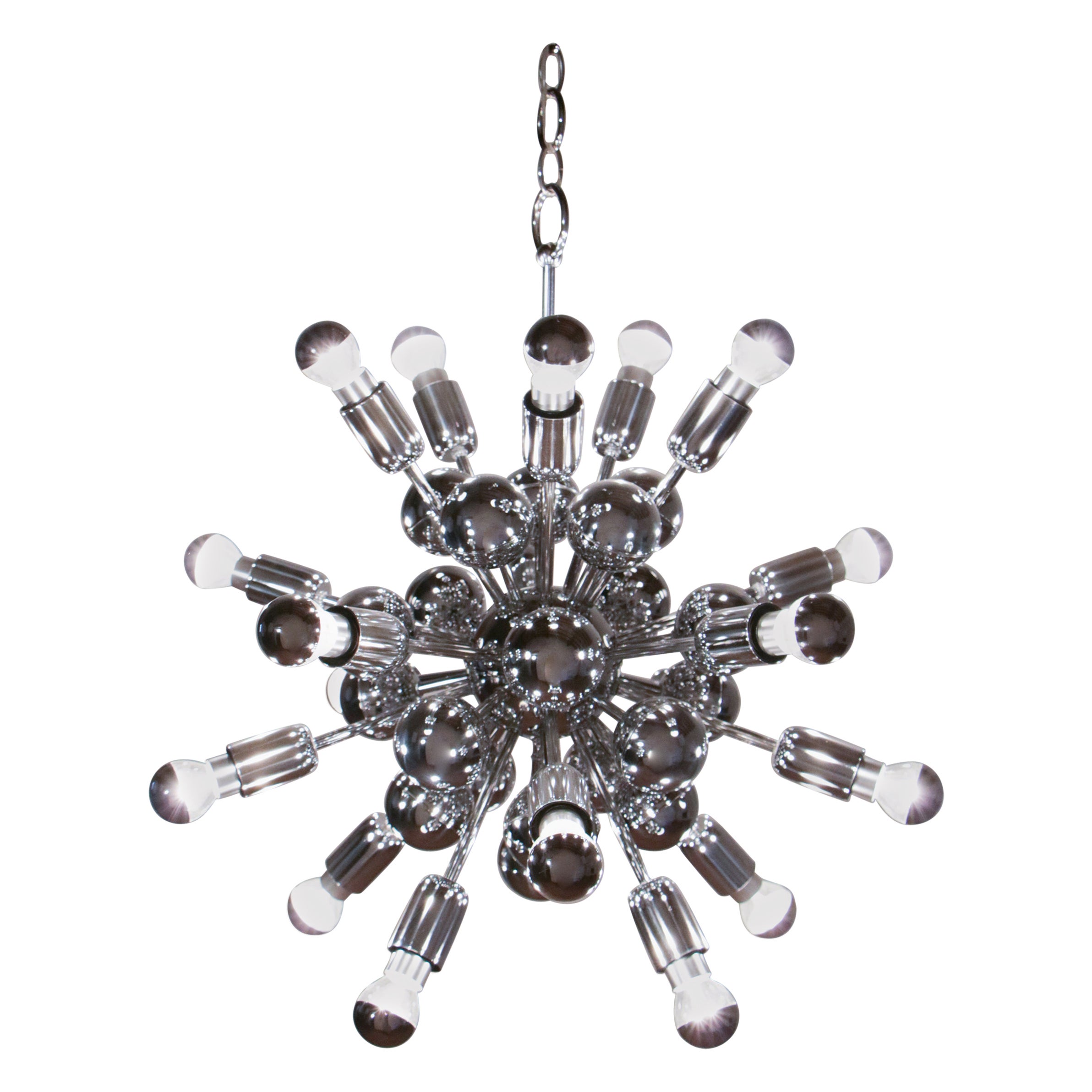 Space Age Lampadario italiano a 20 luci Sputnik di Goffredo Reggiani, anni 1965 in vendita