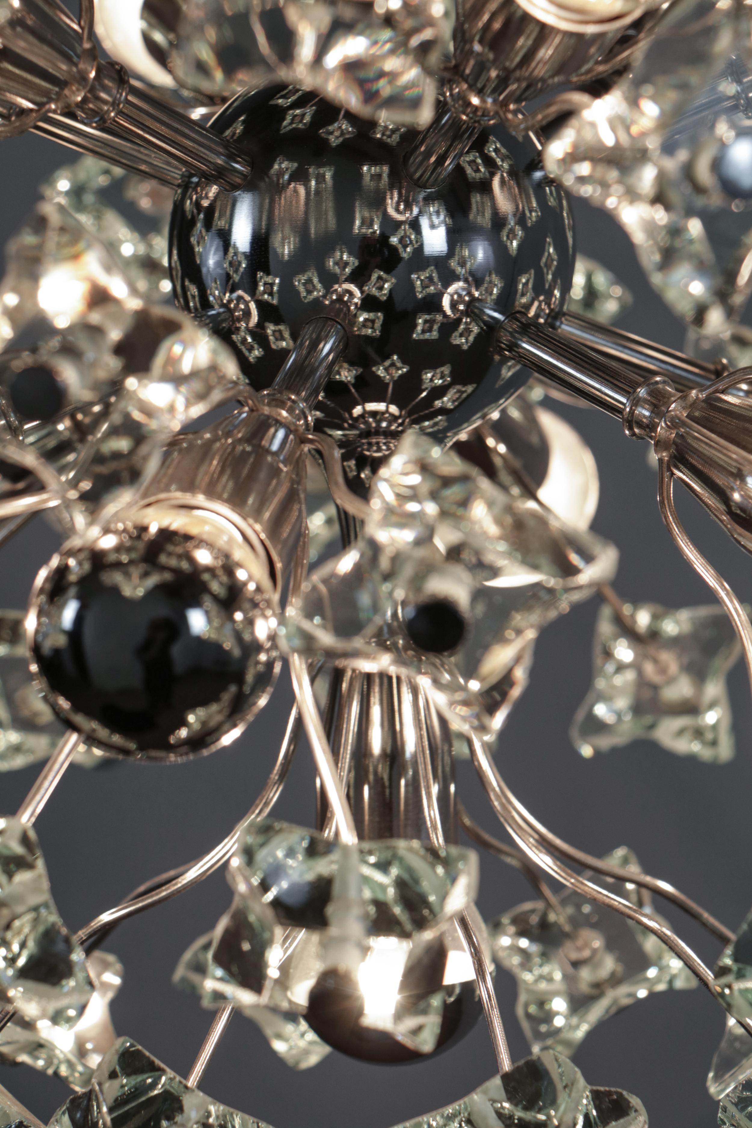 Italian Space Age Sputnik Chandelier Attributed to Fontana Arte, 1960s For Sale 9