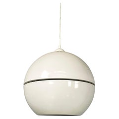 Lampadario italiano in metallo bianco in stile Space AGE, anni 2000