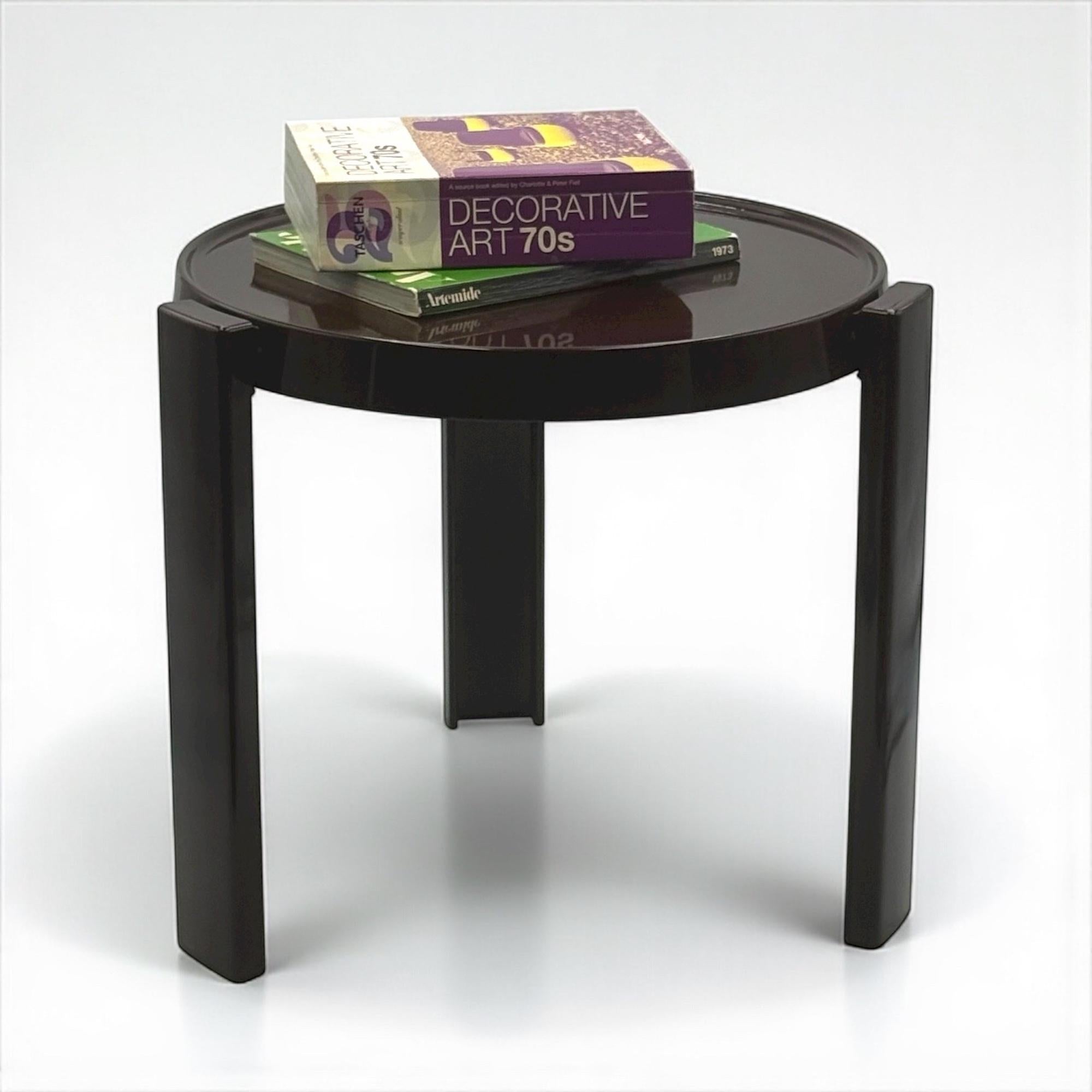 Table italienne Space AGE en plastique brun, design authentique des années 1970 en vente 2