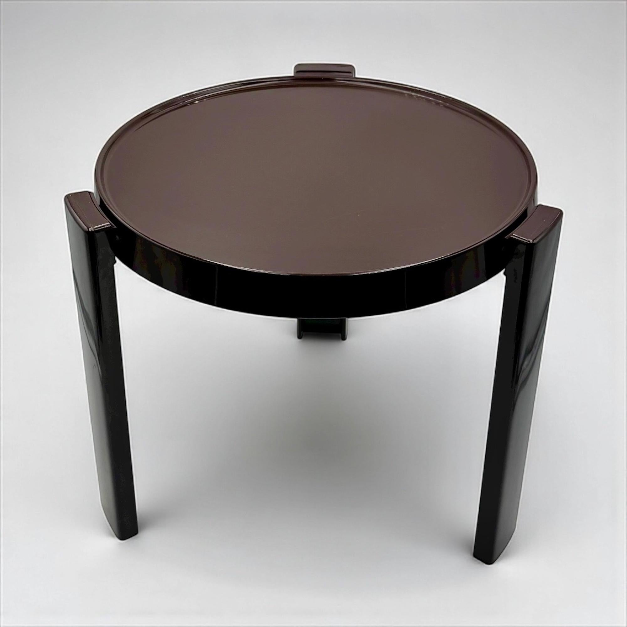 Table italienne Space AGE en plastique brun, design authentique des années 1970 en vente 3