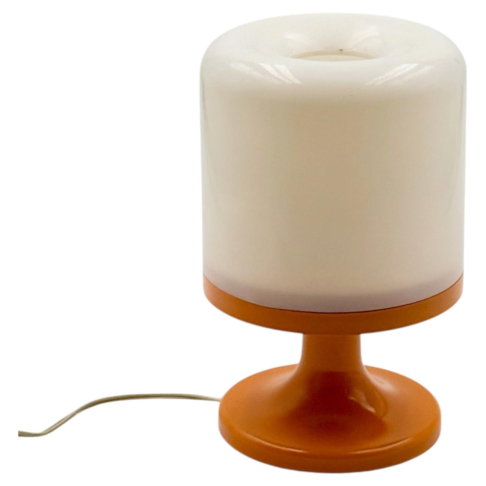 Italian Space Age Table Lamp in Orange Plastic by Marina Malabotti For Sale