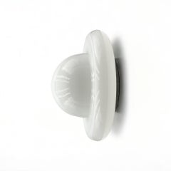 Italian Space Age UFO Wall or Ceiling Lamp in White Opaline Glass, 1970s