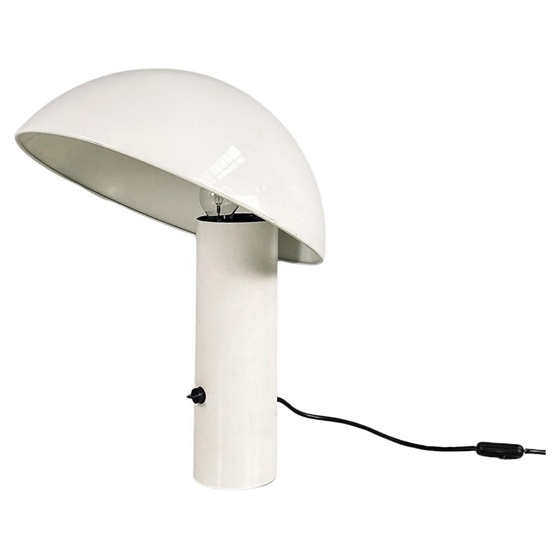 Lampada da tavolo Vaga in metallo bianco Space Age di Franco Mirenzi, Valenti, anni '70