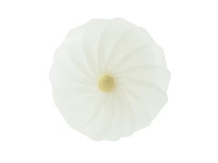 Italian Space Age White Plastic & Chromed Metal Three Lights 1960s Pendant