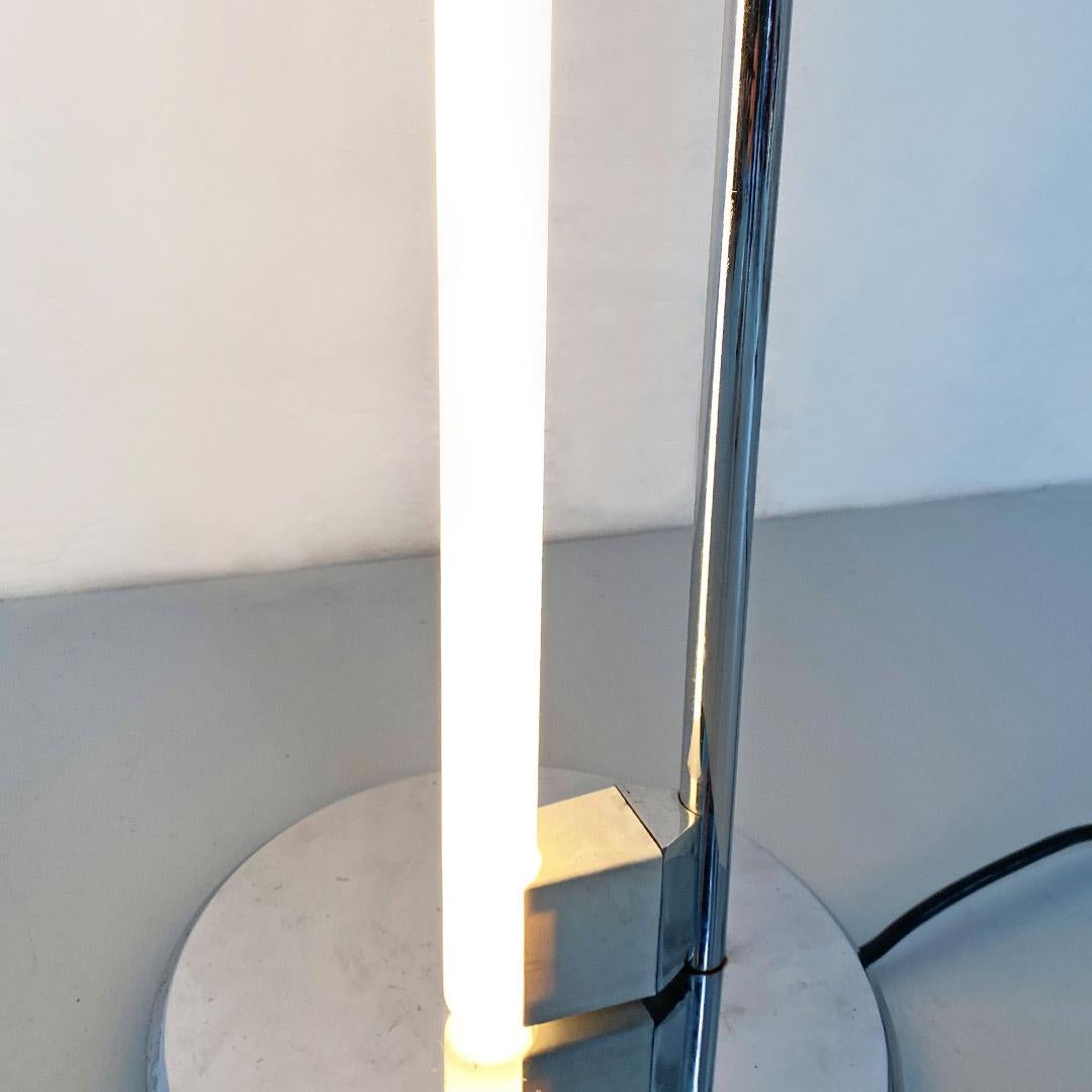 Italian Space Steel Tube Light Floor Lamp by Eileen Gray for Alivar, 1970s For Sale 2