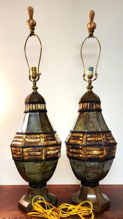 Italian Spanish Style Table Lamps - A Pair