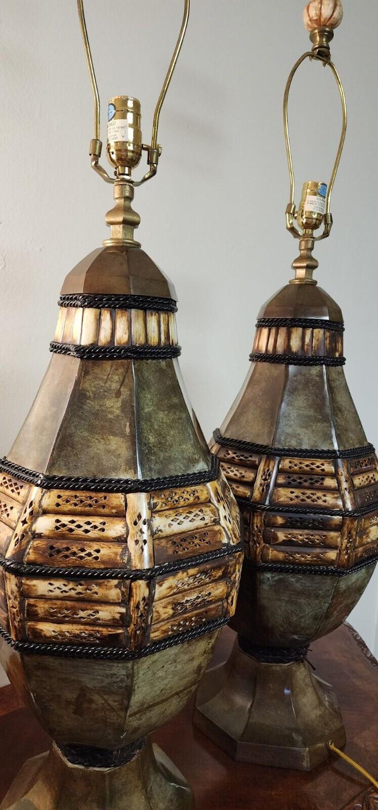 Italian Spanish Style Table Lamps - A Pair For Sale 2