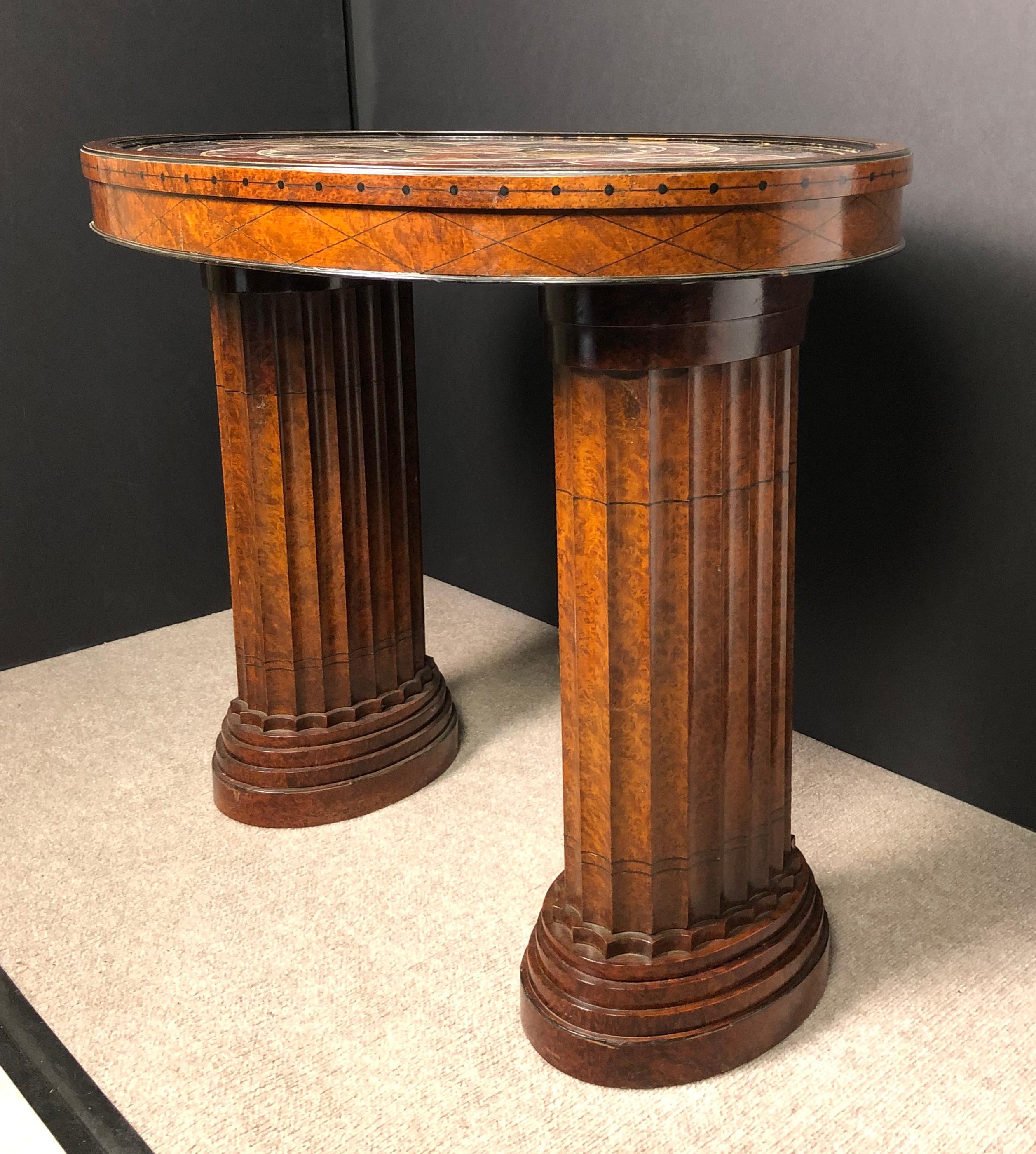 Specimen Marble-Top Oval Pedestal Center Table 4