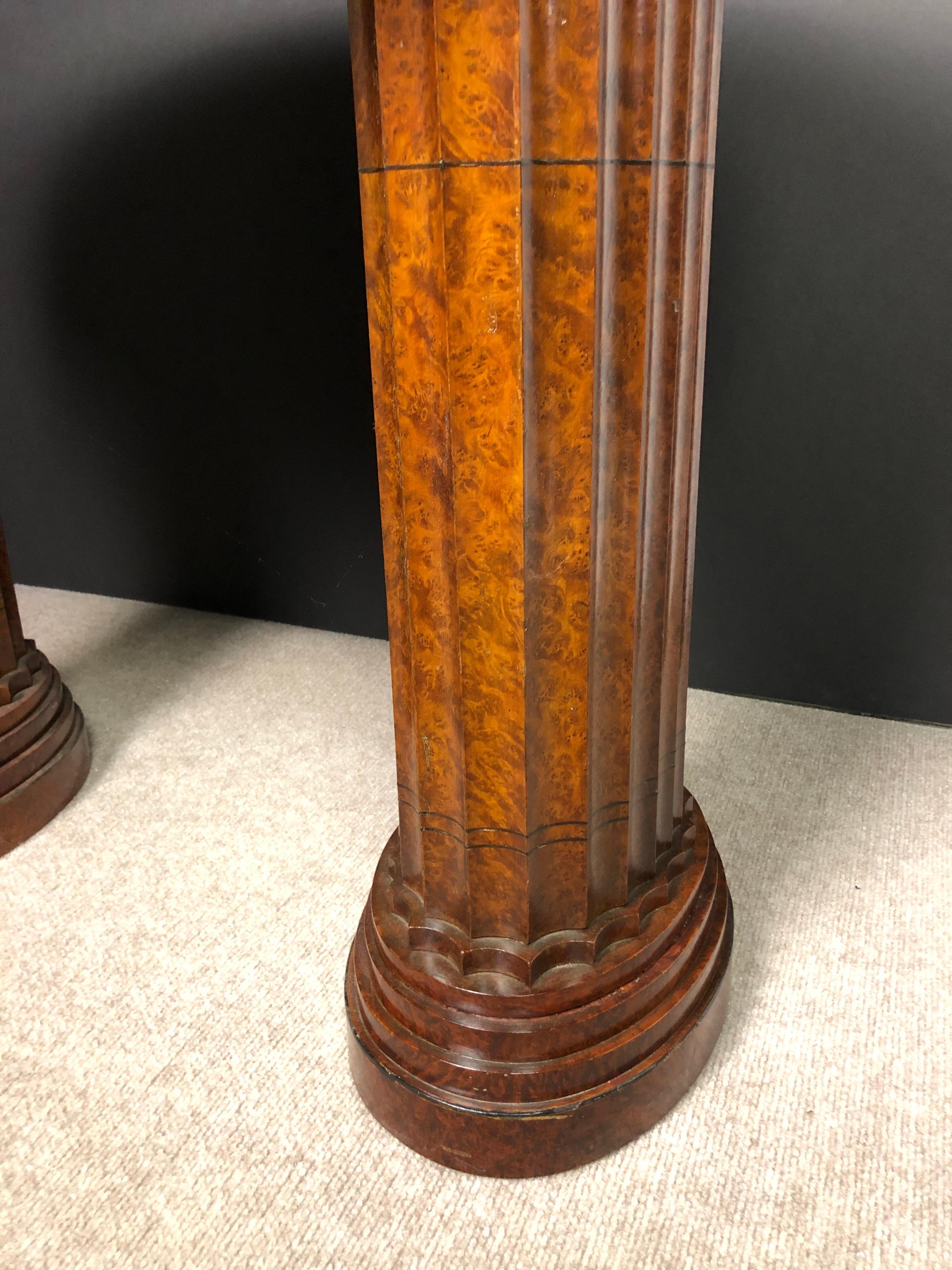 Wood Specimen Marble-Top Oval Pedestal Center Table