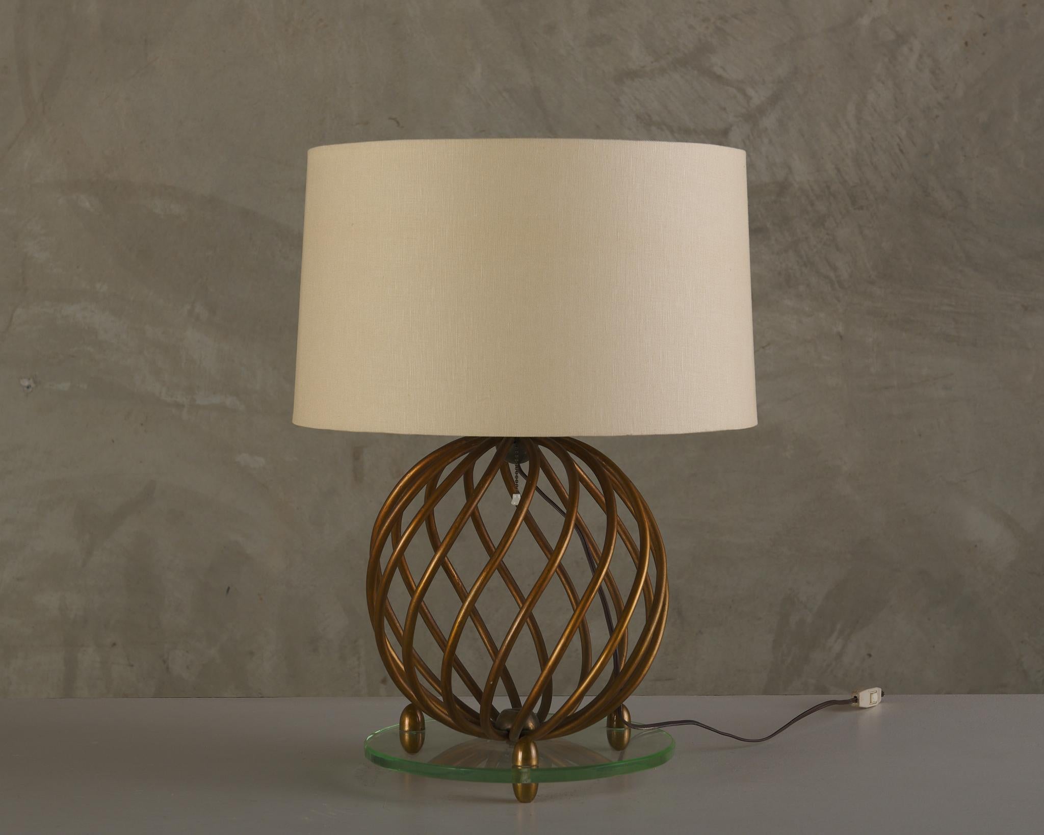 Machine-Made Italian Sphere Table Lamp For Sale