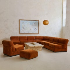 Italian Spherical Ochre Cocoon Pendant Light, 1960s