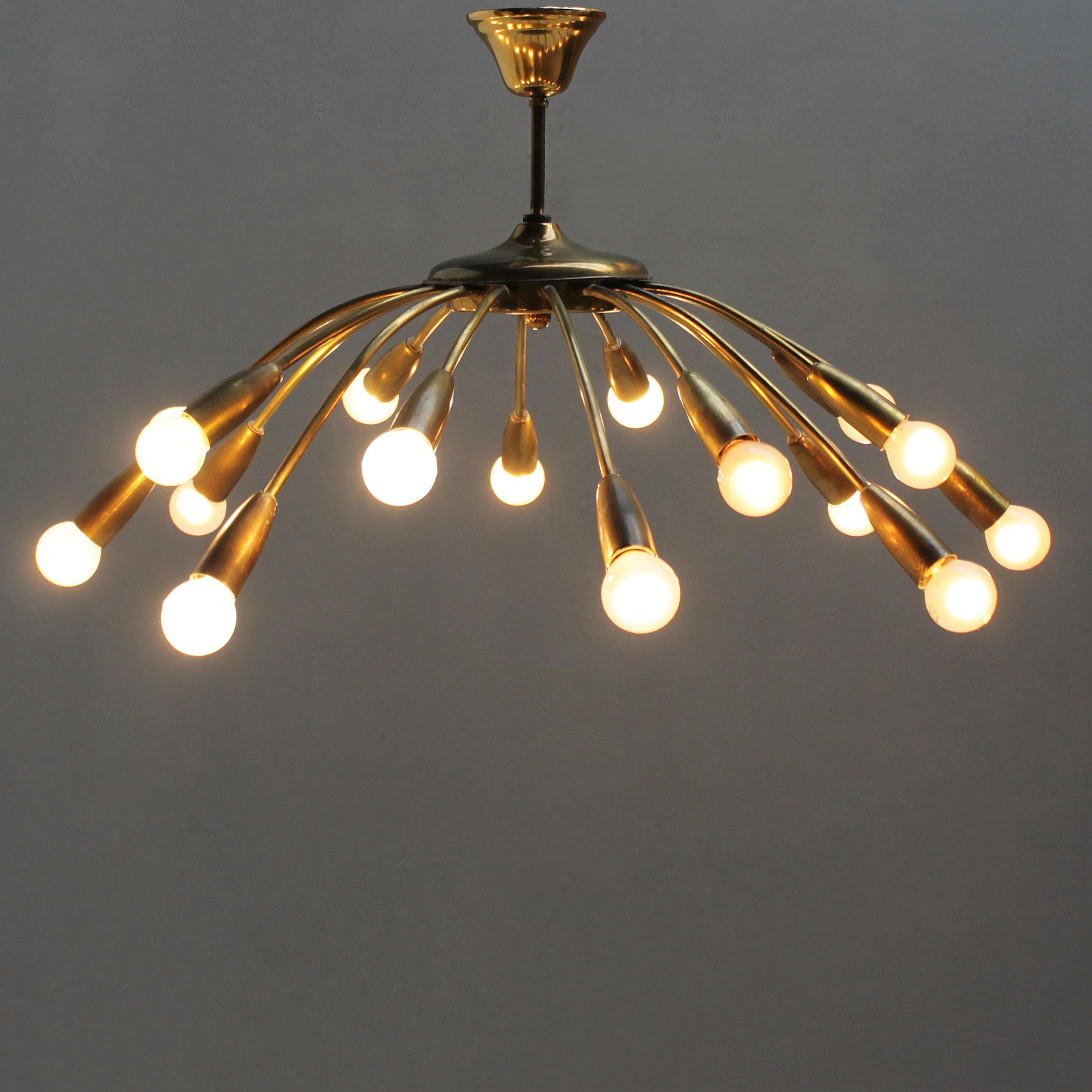 Italian Spider Chandelier in the Manner of Guglielmo Ulrich 1