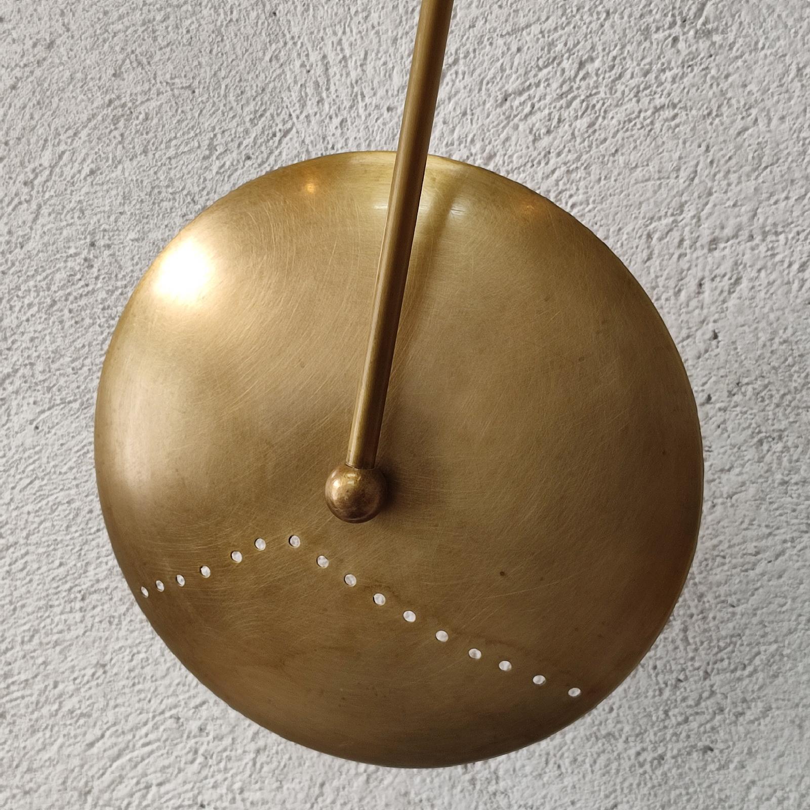 Italian Spider Wall Light or Flush Mount, Patinated Brass, Mid-Century Style For Sale 5