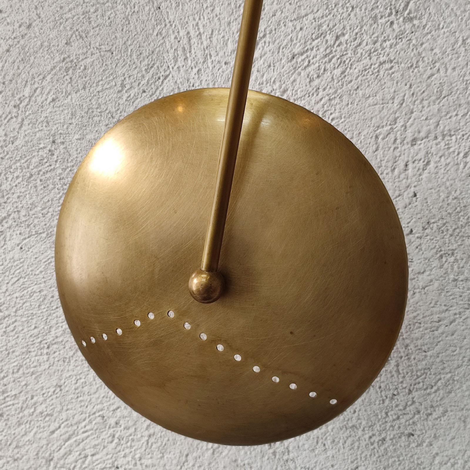 Italian Spider Wall Light or Flush Mount, Patinated Brass, Mid-Century Style For Sale 6