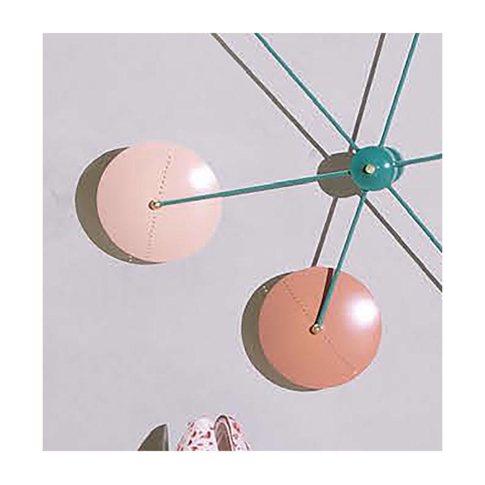 Mid-Century Modern Italian Spider Wall Light or Flush Mount, Patinated Brass, Mid-Century Style For Sale