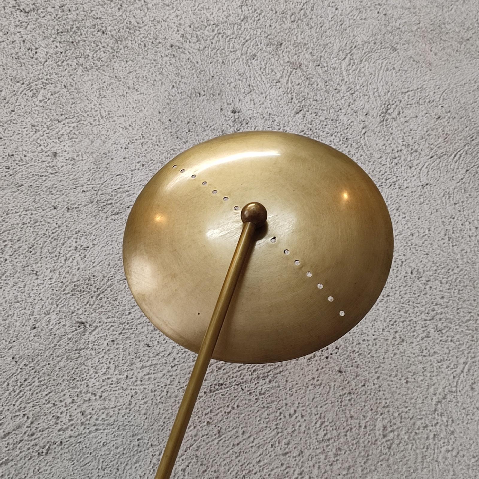 Italian Spider Wall Light or Flush Mount, Patinated Brass, Mid-Century Style For Sale 2
