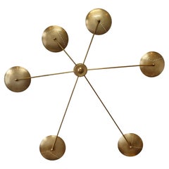 Lampada da parete o da incasso Spider italiana, ottone patinato, stile metà secolo