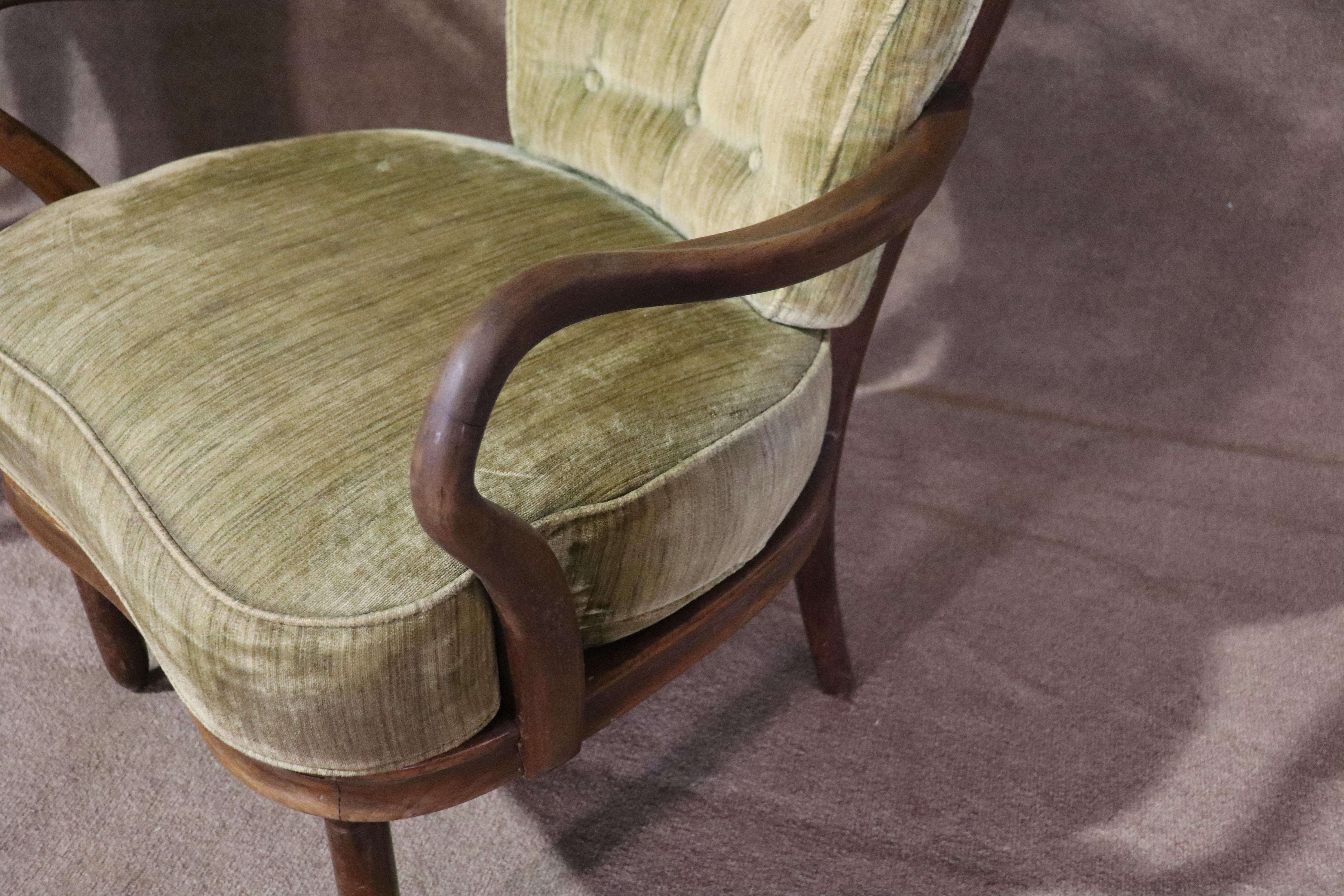 Velours Fauteuils italiens à dossier en fuseau en vente
